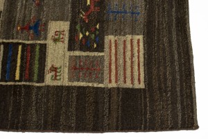 Multicolored Checkered 5X6'5 Gabbeh Persian Rug