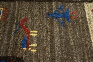 Multicolored Checkered 5X6'5 Gabbeh Persian Rug