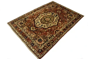Vintage Rusty Brown Floral Garden 7X10 Bakhtiari Persian Rug