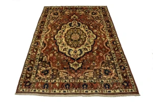 Vintage Rusty Brown Floral Garden 7X10 Bakhtiari Persian Rug
