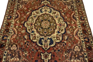 Vintage Rusty Brown Floral Garden 7X10 Bakhtiari Persian Rug