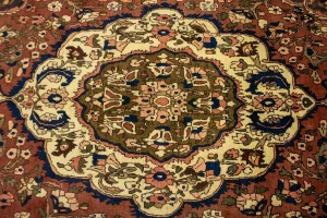 Vintage Rusty Brown Floral Garden 7X10 Bakhtiari Persian Rug