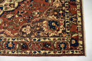 Vintage Rusty Brown Floral Garden 7X10 Bakhtiari Persian Rug