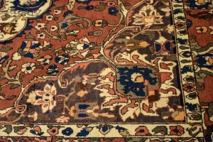 Vintage Rusty Brown Floral Garden 7X10 Bakhtiari Persian Rug
