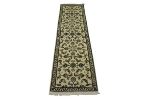 Cream Traditional 2'5X9'6 Nain Kashmar Persian Runner