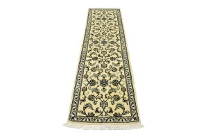 Cream Classic 3X10 Nain Kashmar Persian Runner Rug