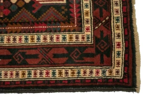 Vintage Dark Navy Blue Tribal 4X10 Balouch Persian Runner Rug