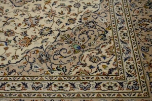 Vintage Beige Traditional 8X12 Kashan Persian Rug