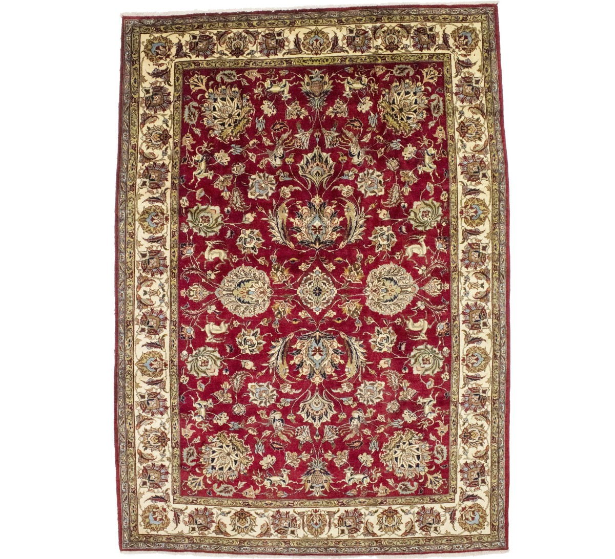 Vintage Red Traditional 8X12 Tabriz Persian Rug