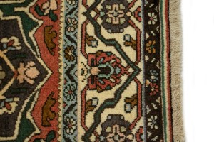 Vintage Dark Brown Floral 7X10 Bakhtiari Persian Rug