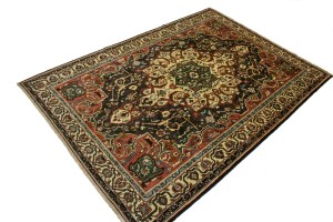 Vintage Dark Brown Floral 7X10 Bakhtiari Persian Rug