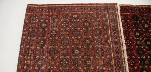 Vintage Red Tribal 4X17 Hossainabad Persian Runner Rug