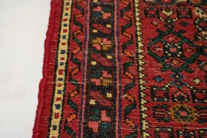 Vintage Red Tribal 4X17 Hossainabad Persian Runner Rug