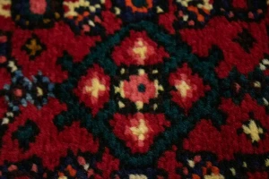 Vintage Red Tribal 4X17 Hossainabad Persian Runner Rug