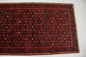 Vintage Red Tribal 4X17 Hossainabad Persian Runner Rug