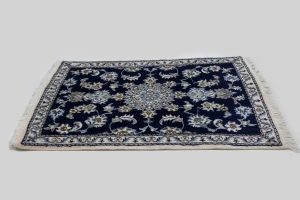 Navy Blue Floral Classic 3X4 Nain Persian Rug