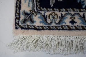 Navy Blue Floral Classic 3X4 Nain Persian Rug