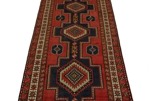 Vintage Red Tribal 5X11 Meshkin Persian Runner Rug