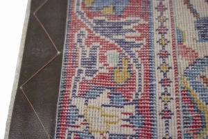 Vintage Cream Floral 3X11 Sarouk Persian Runner Rug