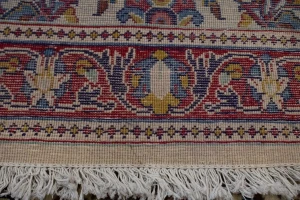 Vintage Cream Floral 3X11 Sarouk Persian Runner Rug