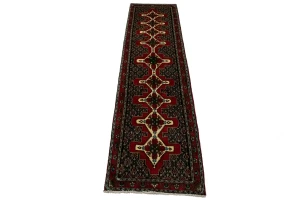 Vintage Red Floral 3X12'5 Bidjar Sanneh Persian Runner Rug