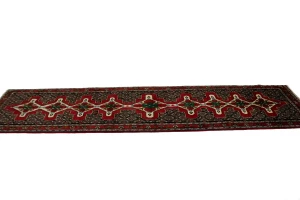 Vintage Red Floral 3X12'5 Bidjar Sanneh Persian Runner Rug