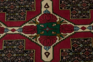 Vintage Red Floral 3X12'5 Bidjar Sanneh Persian Runner Rug