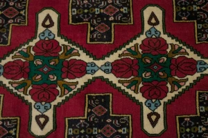 Vintage Red Floral 3X12'5 Bidjar Sanneh Persian Runner Rug