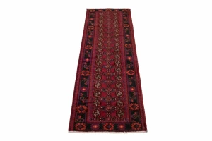 Vintage Red Tribal 4X11 Balouch  Persian Runner Rug