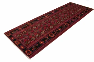 Vintage Red Tribal 4X11 Balouch  Persian Runner Rug