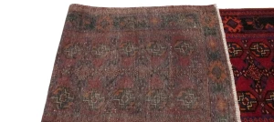 Vintage Red Tribal 4X11 Balouch  Persian Runner Rug