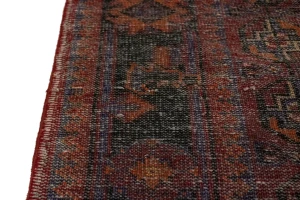 Vintage Red Tribal 4X11 Balouch  Persian Runner Rug