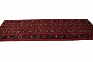 Vintage Red Tribal 4X11 Balouch  Persian Runner Rug