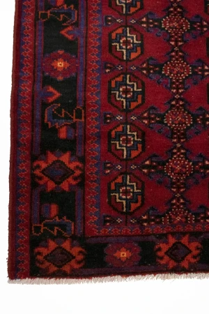 Vintage Red Tribal 4X11 Balouch  Persian Runner Rug