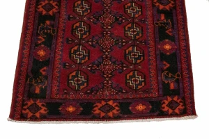 Vintage Red Tribal 4X11 Balouch  Persian Runner Rug