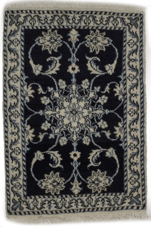 Navy Traditional 2X3 Nain Kashmar Persian Rug