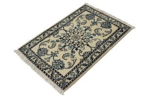 Cream Traditional 2X3 Nain Kashmar Persian Rug