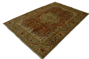 Orange Semi Antique Classic 6'4X9'7 Tabatabaei Persian Oriental Rug