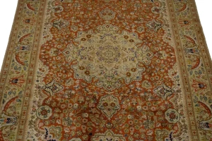 Orange Semi Antique Classic 6'4X9'7 Tabatabaei Persian Oriental Rug