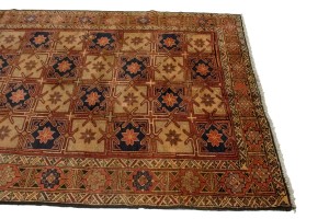 Vintage Beige Geometric 5X10 Meshkin Persian Runner Rug