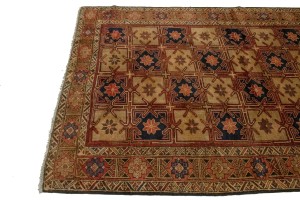 Vintage Beige Geometric 5X10 Meshkin Persian Runner Rug