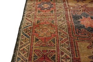 Vintage Beige Geometric 5X10 Meshkin Persian Runner Rug