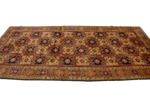 Vintage Beige Geometric 5X10 Meshkin Persian Runner Rug