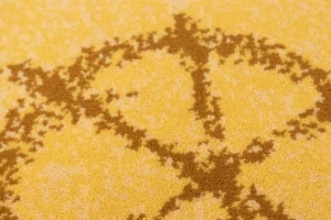 Golden Beige Abstract 5'3X7'4 Machine-Made Modern Rug