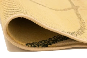 Golden Beige Abstract 5'3X7'4 Machine-Made Modern Rug