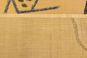 Golden Beige Abstract 5'3X7'4 Machine-Made Modern Rug