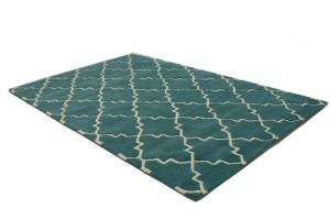 Teal Trellis 5X8 Hand-Tufted Modern Rug