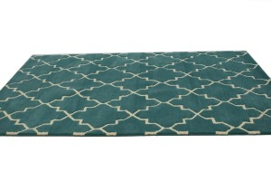 Teal Trellis 5X8 Hand-Tufted Modern Rug