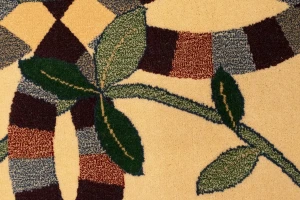 Beige Floral Machine-Made 5X8 Modern Rug