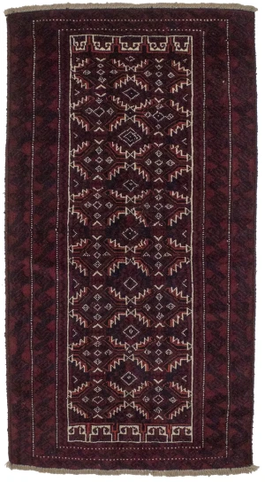 Vintage Red Tribal 4X7 Balouch Persian Rug